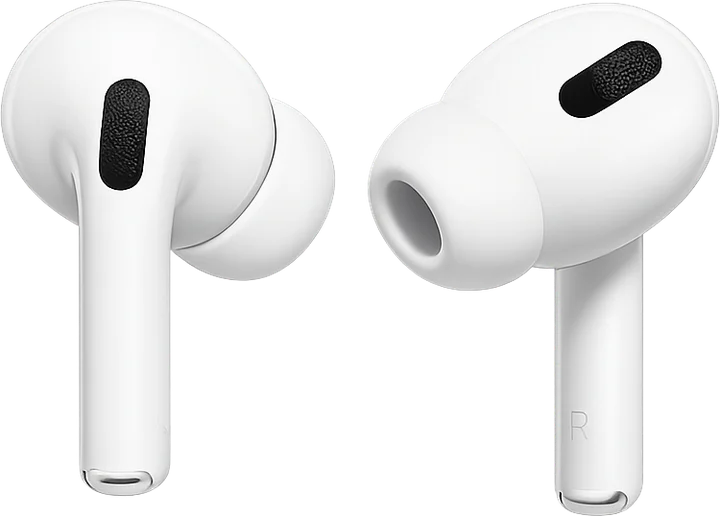 Illustration of the current wireless earbuds standing side by side