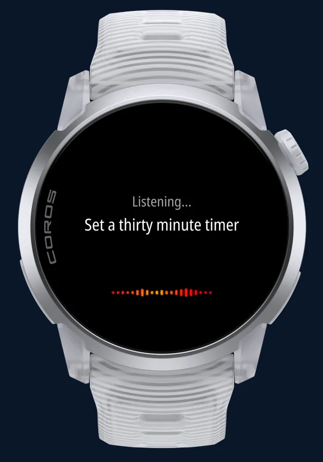 COROS PACE 4 listening for the voice command Set a thirty minute timer