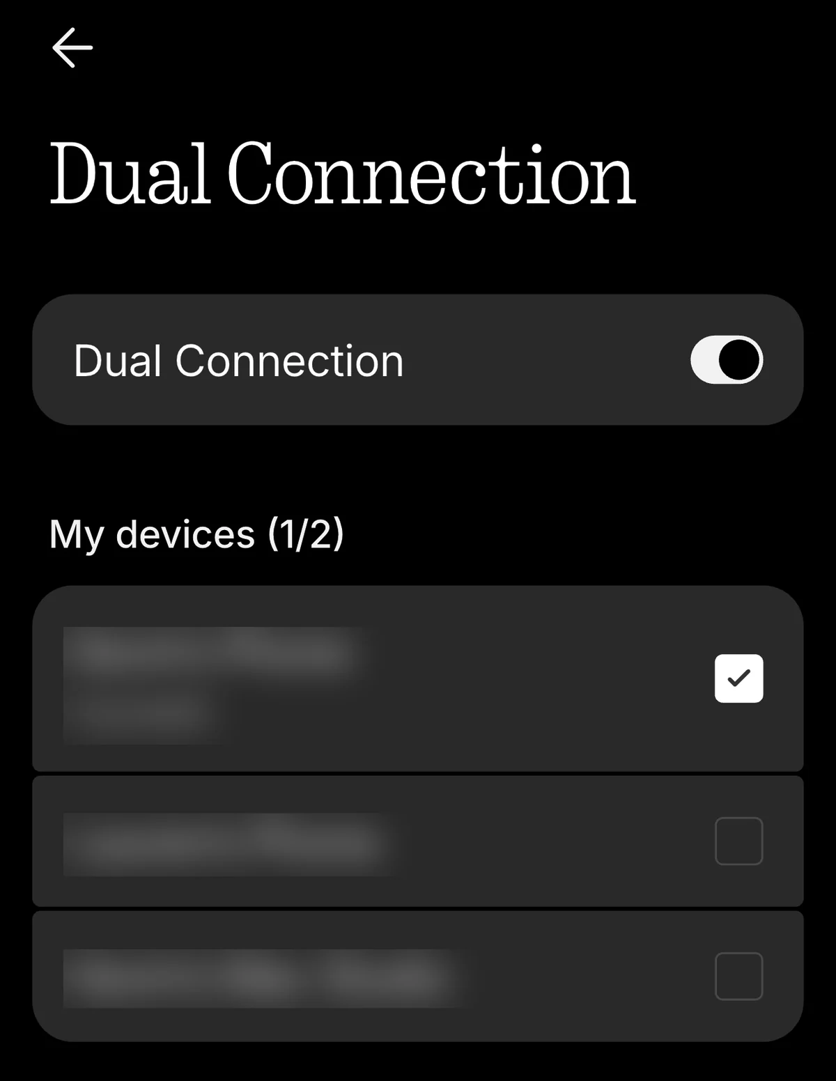 Nothing X app with Dual Connection switched on